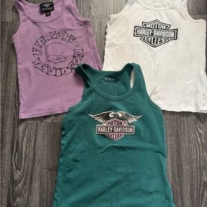 Harley-Davidson Women's Tank Tops - Purple, White, and Teal